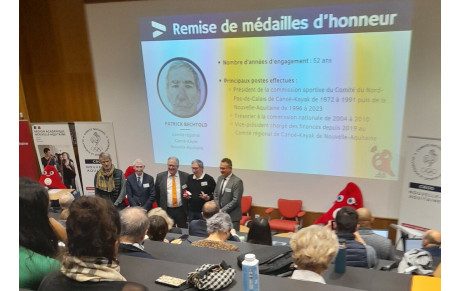 Un membre du bureau de l’AFCAM  N-A récompensé lors des vœux du mouvement sportif de Nouvelle-Aquitaine