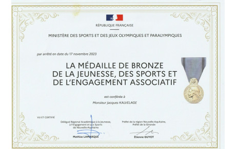 Médaille de Bronze de la Jeunesse et des sports